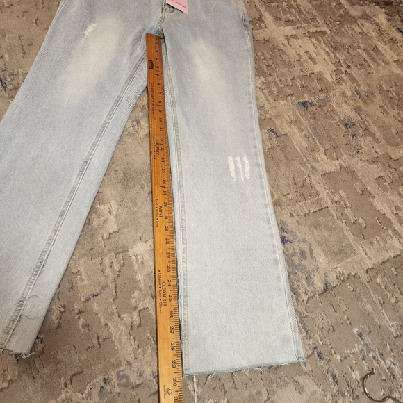NWT AVEC LES FILLES straight leg highrise side slit light wash jeans size 29 (8) - Picture 16 of 16